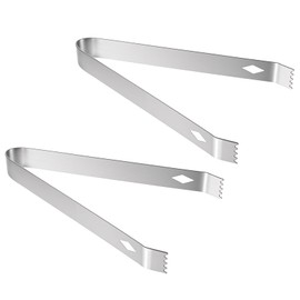 2 Pack Small Metal Tongs, 6 Inch Stainless Steel Restaurant Grade Serving Tongs with Teeth for Serving Food Salad Sugar Coffee Ice
