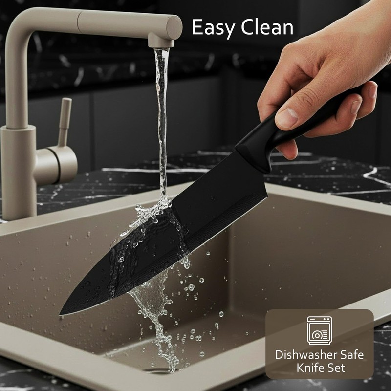 Knife Set, 16 Pieces Kitchen Knife Set with Block and