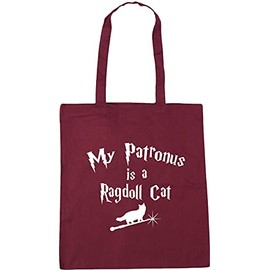 Hippowarehouse My Patronus Is A Ragdoll Cat Tote Shopping Gym Beach Bag 42cm x38cm, 10 litres