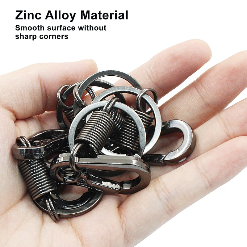 Coufce 5 Pack Black Car Key Ring Quick Release Keychain