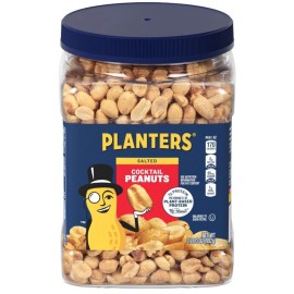 Planter's PLANTERS Salted Cocktail Peanuts, Party Snacks, Plant-Based Protein, 2.19 lb Jar