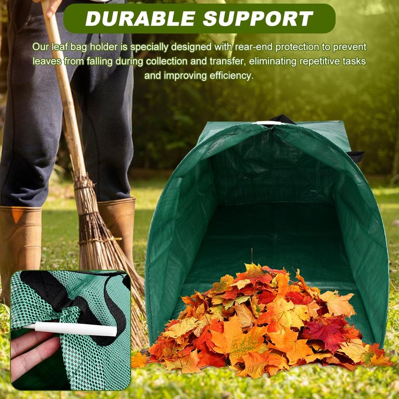 53 Gallon Leaf Collector, Large Yard Dustpan & Reusable Leaf