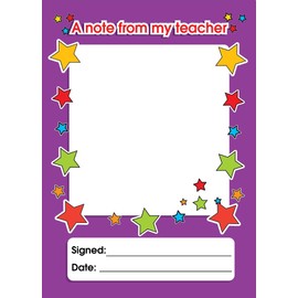 SuperStickers Praise Note Pad for Teachers. 'A Note from My Teacher'. 60 Sheets.