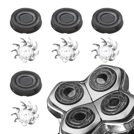 VRMETA 4 PCS Shaver Head Replacement Blades for Skull Pitbull Carver PRO 4 Electric Razor Replacement heads (Black)