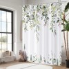 Sage Green Eucalyptus Leaves Shower Curtain, Green and Gold Leaves