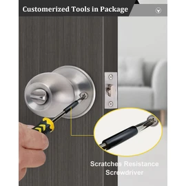 (4 Sets) All Keyed Same Entry Door Knob and Single Cylinder Deadbolt Combo Set, Satin Nickel Exterior Door Knobs with Lock and Keys for Entrance and Front Door