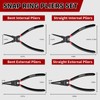 WISEUP Snap Ring Pliers Set Heavy Duty,4PCS-9 inch long Internal/External
