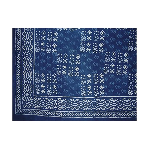 Veggie Dye Block Print Tapestry Cotton Bedspread 110" x 110"