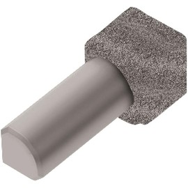 Schluter Rondec 90° in Corner with Rounded Reveal Surface - Finishing and Edge-Protection Profile - 3/8" Aluminum Pewter - IV/RO100TSG