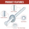 HROMIGRY 1/4" x 2" Lag Bolts (100 Pcs) 1/4 inch