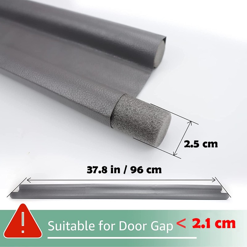 1 Pack White Twin Door Draft Stoppers, 96CM Double Side