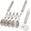 5 Wheel Pastry Cutter with Handle set of 2 Stainless