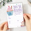 Cupcake Invitations Birthday (20 Count With Envelopes) - Watercolor Cupcakes