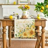 Artoid Mode Hello Sunshine Sunflower Eucalyptus Summer Table Runner, Seasonal