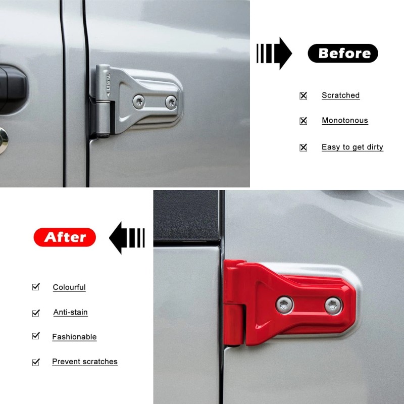 Unbranded Door Hinge Protect Cover Trim Fit For Jeep Wrangler