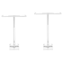 uxcell Earring Display Stands, 2pcs Earring Holder T Bar Earring Organizer Earring Display Storage Rack for Necklaces Bracelet Photography Prop, Clear