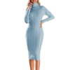 Fangetey Womens Long Sleeve Turtleneck Sweater Dresses Knitted Bodycon Midi