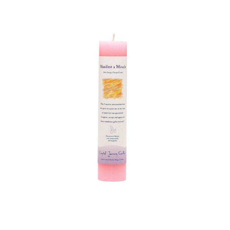 Crystal Journey Reiki Charged Herbal Pillar Candle Bundle (Angel's Influence,