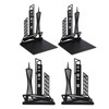4pcs Bookends Black Architectural Style Decorative Non Slip Metal Desktop