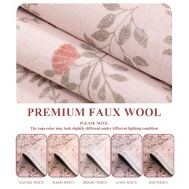 YIHOUSE Pink Floral Rugs, Boho Vintage 5x7 Washable Large Floral Rug, Moroccan Trellis Pastel Non Slip Ultra-Thin Area Rug for Living Room, Classroom, Playroom, Dorm, Bedroom, Kitchen, Pink Multi