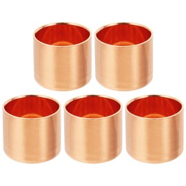 PATIKIL 5pcs 3/4" Copper Tube End Caps Copper Plumbing Connection Cap Seal Sweat Solder Connection Plumbing HVAC Cooler