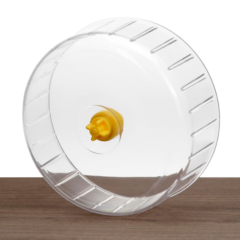 QWORK® 17cm Transparent Hamster Wheel, Silent Spinner Wheel with Double