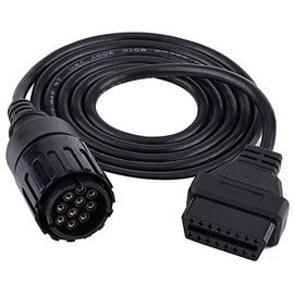 Conector OBD2, cable de extensión de diagnóstico del adaptador de conector OBD2 Keenso de 10 pines a 16 pines Accesorios para remolques de motos