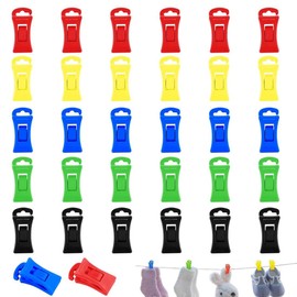 XPEX Pack of 30 sock clips for washing machine and dryer set, non-slip sock clip with hooks, sock holder, socks washing organiser, sock sorter, b