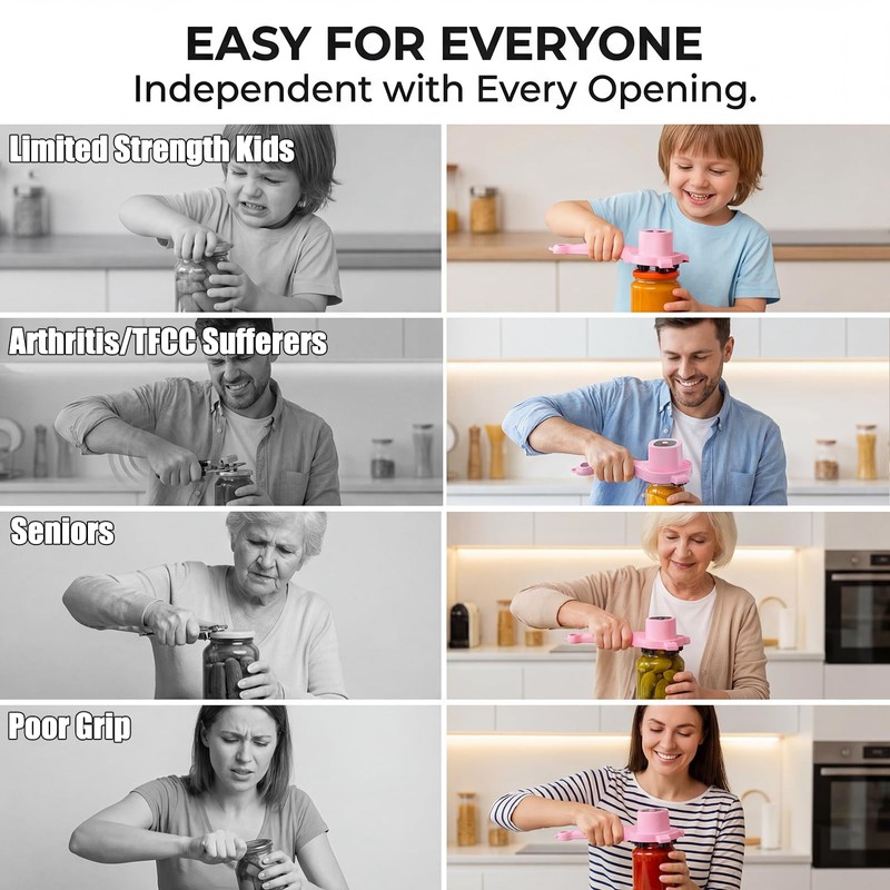 Electric Jar Opener for Seniors with Arthritis, TFCC & Weak