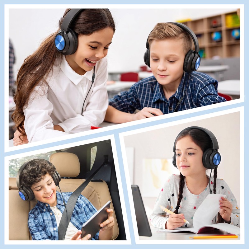 AILIHEN Kids Wired Headphones with Microphone & 3.5mm Jack for