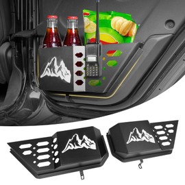 JTYZSM Metal Rear Door Storage Box Pockets for 2018-2025 Jeep Wrangler JL JLU 4XE & 2020-2025 Gladiator JT, Door Side Insert Molle Panels Organizer for JL JLU 4XE JT 4 Door Interior Accessories 2PCS