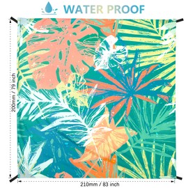 WIWIGO Beach Blanket Waterproof Sandproof Beach Mat 79" X 83" /10'x9'for 2-8 Adults Quick Drying Outdoor Picnic Mat Beach Accessories for Travel, Camping, Hiking