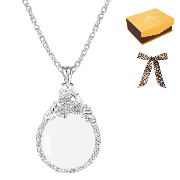 Magnifying Glass Necklace, 3x Magnifier, Magnifying Glass Pendant, Women's, Stylish,