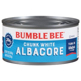 Bumble Bee Chunk White Albacore Tuna in Water, 12 oz Can - Wild Caught Tuna - 20g Protein per Serving - Non-GMO Project Verified, Gluten Free, Kosher - Great for Tuna Salad & Recipes