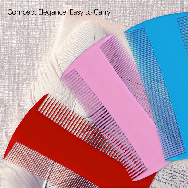 Double-Sided Pet Grooming Comb Set, 6-Pack Flea and Lice Combs