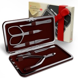 Suvorna 5Pcs Premium Manicure and Pedicure Set with Japanese Steel Nail/Cuticle Nipper, Scissors, Pusher, File & Tweezer | Nail Care Kit for Men/Women | Manicure & Pedicure Tools & Accessories
