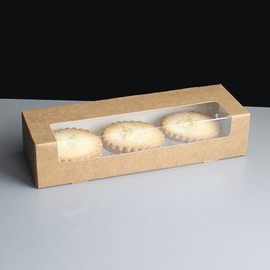Brown Kraft Double Stack Mince Pie Box 9 x 3 x 2, Pack of 25
