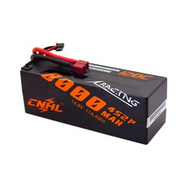 CNHL 4S Lipo Battery 8000MAH 120C 14.8V Lipo Battery with EC5 Connector Hard Case RC Battery for X-Maxx 8S Car Truck Tank RC Buggy Truggy Racing Crawler Monster (2packs)