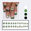 24Pcs St. Patrick's Day Press on Nails Short French Tip
