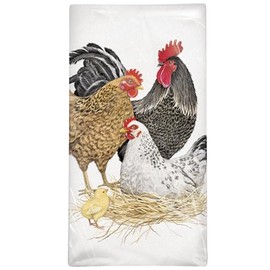 Mary Lake-Thompson 100% Cotton Flour Sack Dish Towel (Chicken Family)