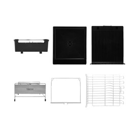 Sabatier Expandable Stainless Steel Dish Rack with Rust-Resistant Soft Coated Wires and Bi-Directional Spout, with Utensil Caddy and Removable Stemware Holder