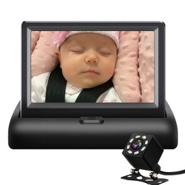 Splenssy Car Baby Camera 4.3'' Car Monitor with Infrared Night Vision Plug and Play View Infant in Rear Facing Seat with Wide Crystal Clear View Easily to Observe The Baby's Every Move