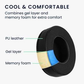 kwmobile 2 x Ear Pads Compatible with Beyerdynamic DT 880 - Ear Pads Headphones - Faux Leather Cushion for Over Ear Headphones - Cooling Effect