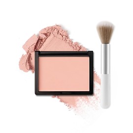 Matte Blush Powder for Cheeks,Contour Face Blusher Palette with Brush,Lightweight High Impact Buildable Color,Transfer-proof Longlasting Facial Makeup,Mother's Day Gift for Women Girl-01# Peach Pink