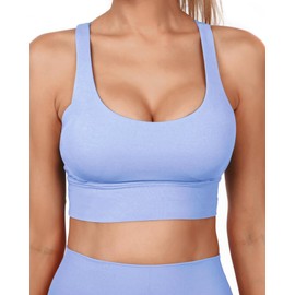 Grace Form Strappy Sports Bra for Women Padded Push Up Sport Bra Athletic Running Workout Bra Yoga Bra