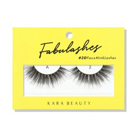 KARA BEAUTY Fabulashes Bold 3D Faux Mink Strip Lashes – Thick Fake Eyelashes, Dramatic Lash Strips for Goth & Full Glam – Reusable Fluffy Falsies with Wispy Volume – Style A2