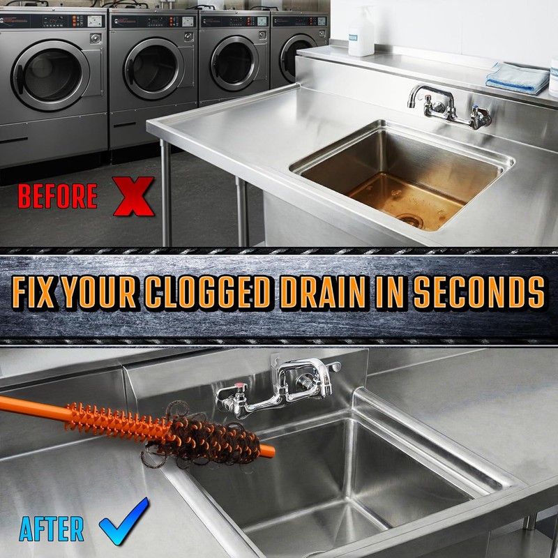 FlexiSnake Pro Drain Weasel Sink Snake Hair Clog Remover Tool,