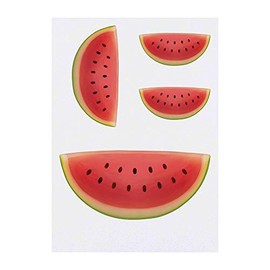 4 x 'Watermelon Slice' Temporary Tattoos - Water Resistant, Skin-Safe, Non-Toxic Transfers, Mixed Sizes (TO00015682)