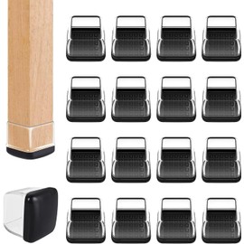 Ezprotekt Chair Leg Sliders for Carpet, 24 Pcs Square Chair Glides for Carpet, Carpet Furniture Pads Stool Leg Protectors Caps, Carpet Furniture Glides Quickly and Easily (M Fit: 0.75" - 1")