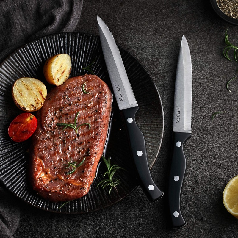 McCook® Knife Sets, German Stainless Steel Forged Kitchen Knives Block
